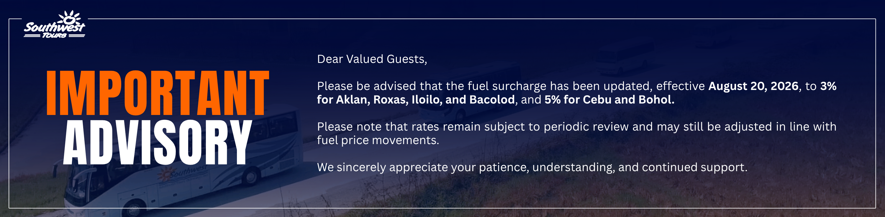Fuel Cost Adjustment Advisory